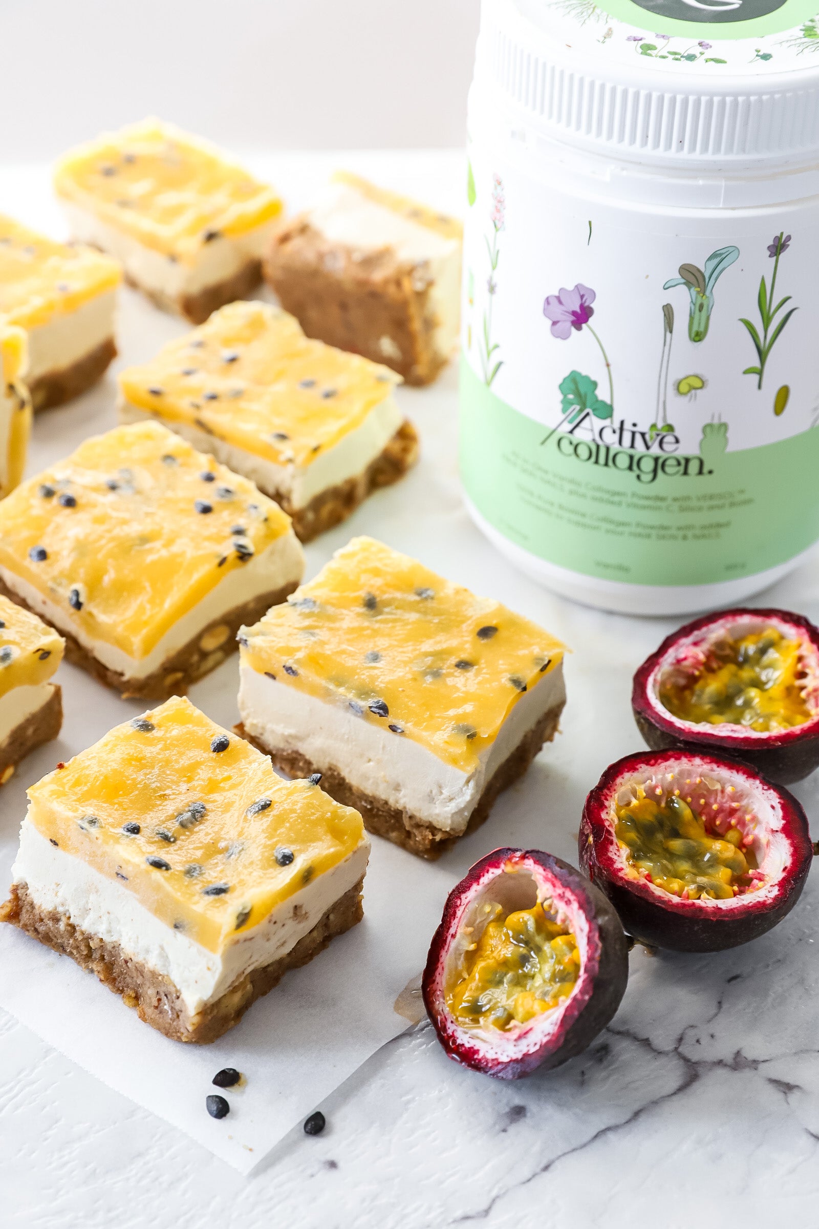 Passionfruit Cheesecake Slice
